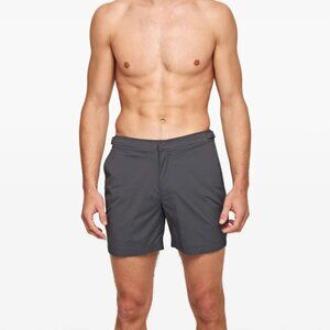 NWOT Orlebar Brown Bulldog Swim Shorts - Graphite Grey Mid Length